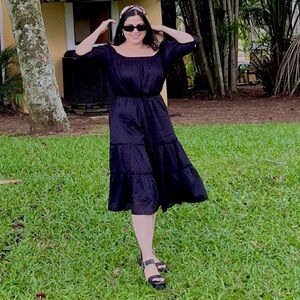 Bishop + Young Off Shoulder Black Dress - Size Medium